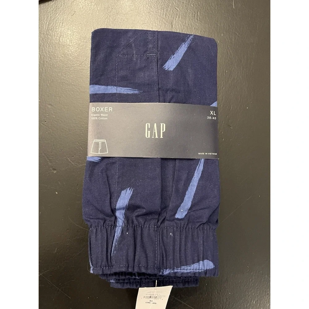 Gap NWT Navy Blue 100% Cotton Men's Boxers Shorts Sz XL 38-40